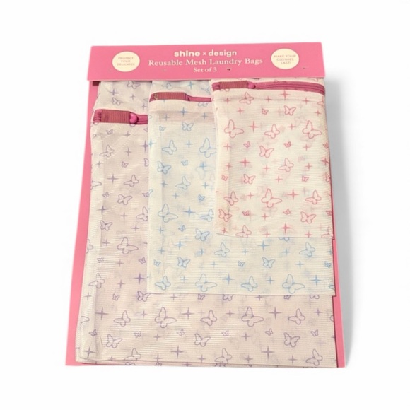 shine x design Other - Reusable Mesh Laundry Bags Set - Pink and Blue